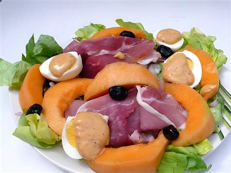 Recette de SALADE JAMBON ITALIEN ET MELON