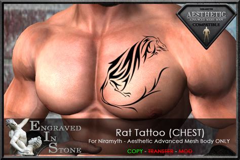 Second Life Marketplace - Rat Chinese Zodiac Sign Tattoo for Aesthetic ...