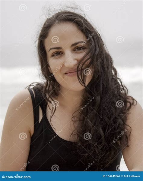 Turkish Girl at the Beach on a Beautiful Summer Day Stock Image - Image