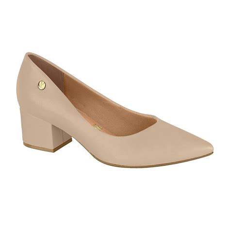 Scarpin Salto Baixo Confortável - Scarpin Feminino Salto Baixo Confortavel Pelica Bege Vizzano - Euphoria ...