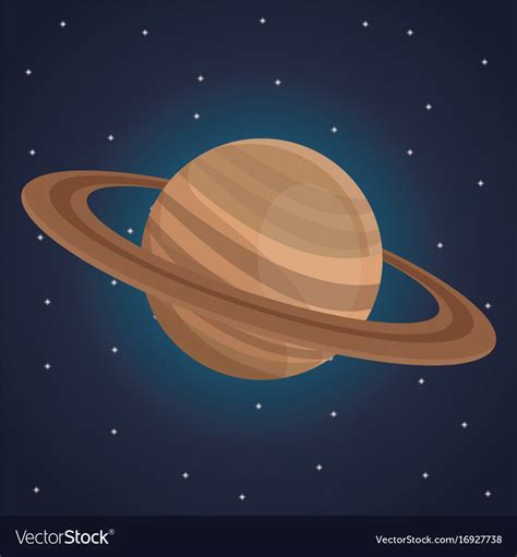 Color space landscape background with view saturn Vector Image