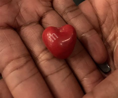 a heart-shaped M&M : r/mildlyinteresting