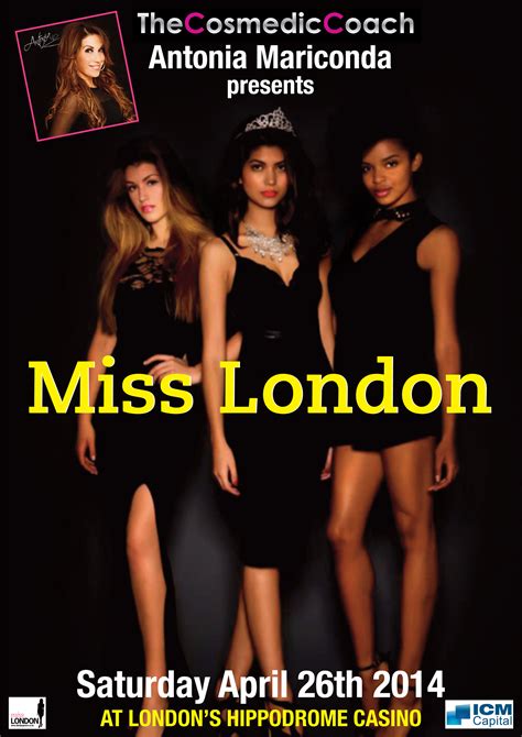Antonia Mariconda presents Miss London on stage in April - Antonia
