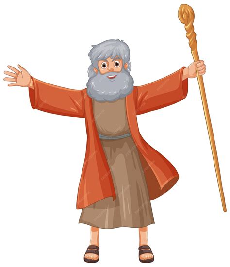 Free Vector | Moses Cartoon Character A Religious Bible Story Illustration