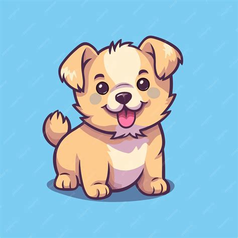 Cachorrinho Do Desenho Animado - Adorável cachorrinho fofo ilustração de cachorro de desenho animado ...