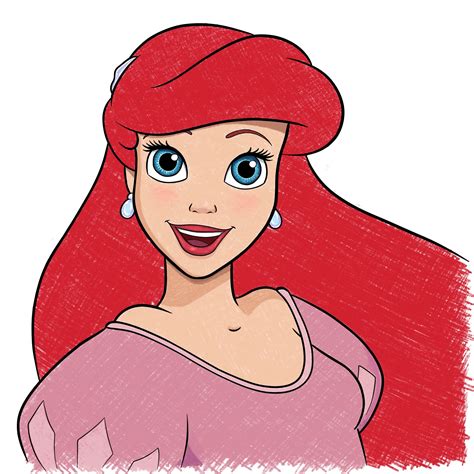 Drawing Guide: How to Draw the Face of Ariel, The Little Mermaid