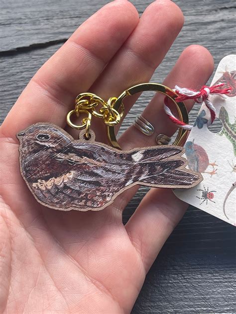 Nightjar Wooden Keyring by Viv Hughes – Careys Secret Garden