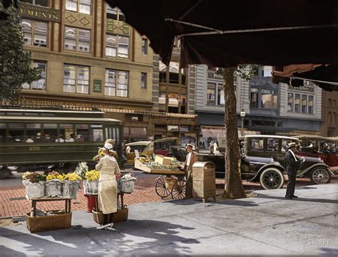 Street Scene, Washington D.C., 11th Street NW, 1921 : r/Colorization