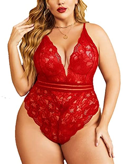 Avidlove Lace Teddy Lingerie for Women Sexy One Piece Lingerie Deep V