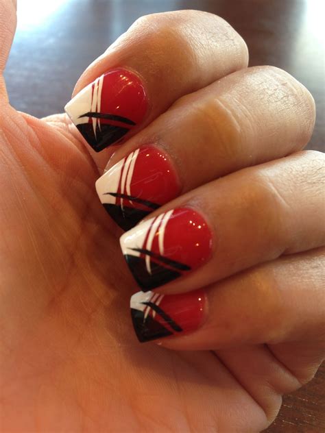 Red And White Nail Design Ideas : Red And White Glitter Nails. Perfect For Summer Or 4th Of July ...