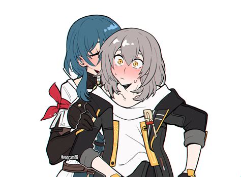 trailblazer, stelle, and natasha (honkai and 1 more) drawn by engram66