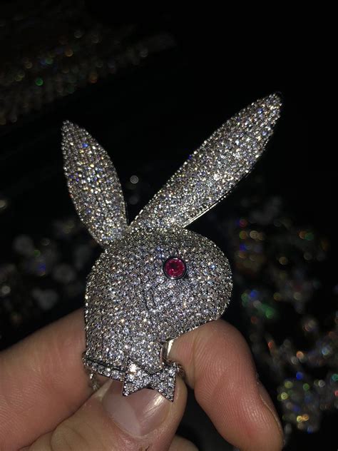 Jewelry Iced Out Diamond Playboy Bunny Pendant Playboy Chain Diamond