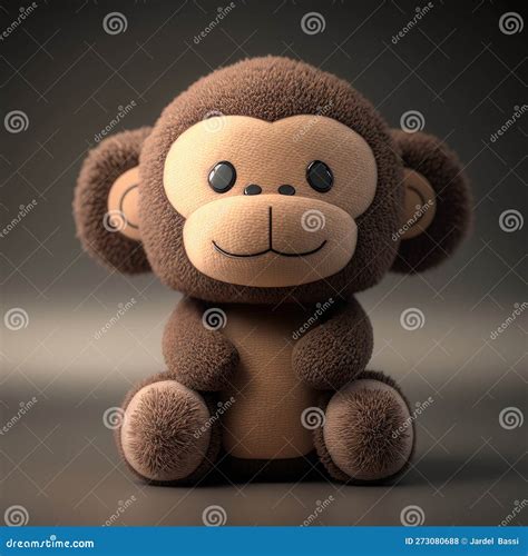 Adorable Monkey Family Sitting On A Branch Vector Illustration