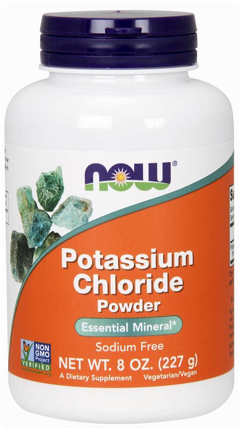 NOW Supplements, Potassium Chloride Powder, Certified Non-GMO ...