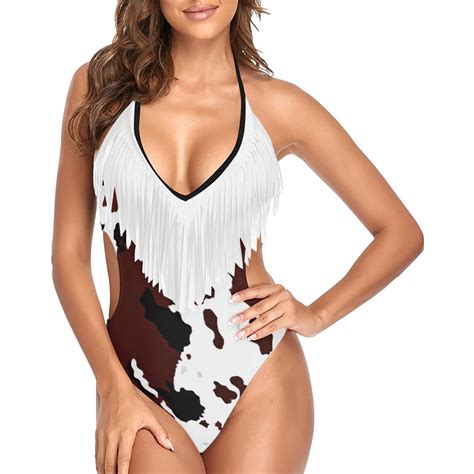 Cow Print One-Piece Swimsuit - New Texas Republic