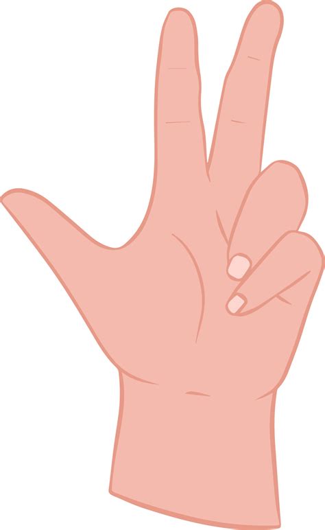 vector color hand showing number   vector art  vecteezy