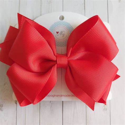 CHOOSE YOUR STYLE Hair Bow Red Hair Bow Solid Color Hair - Etsy