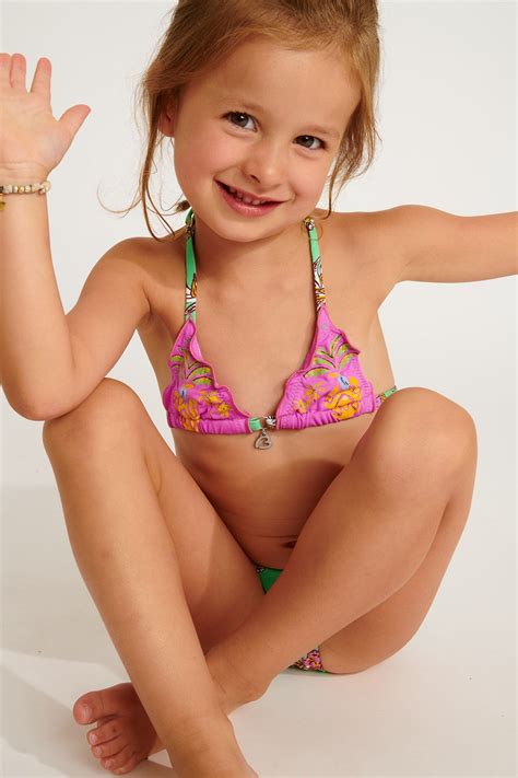 M NALITA PINEAPPLEBAY green printed 2 pieces bikini set for girl