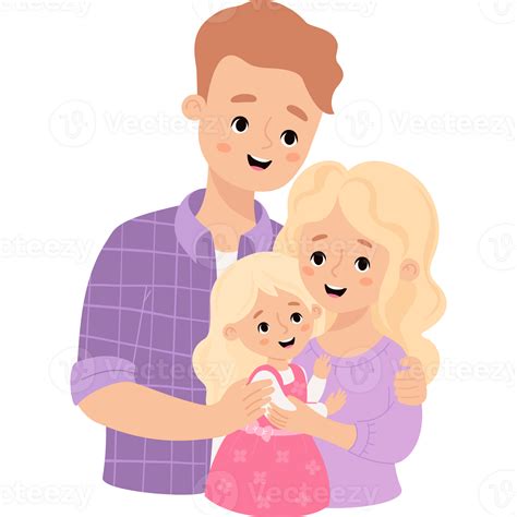 Happy man with blonde wife and daughter 41504231 PNG