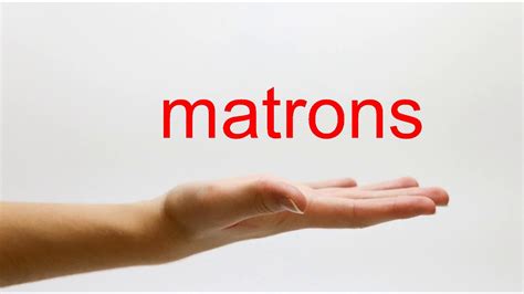 pronounce matrons american english youtube