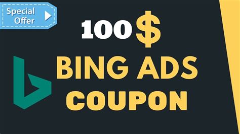 100 USD Bing Ads Coupon Microsoft Ads Credit Code - Etsy