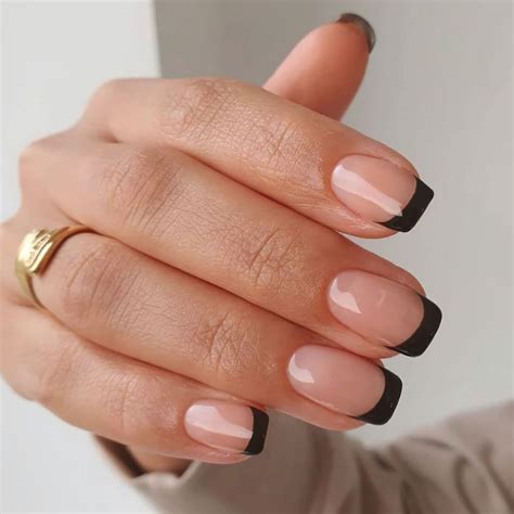 Short Square French Acrylic Nails