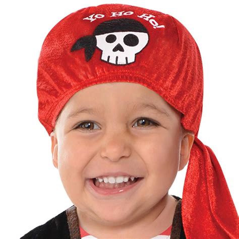 Infant Pirate Red/White Striped Jumpsuit with Headband & Toy Halloween
