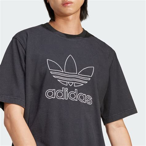 Clothing - Adicolor Outline Trefoil Tee - Black | adidas Israel