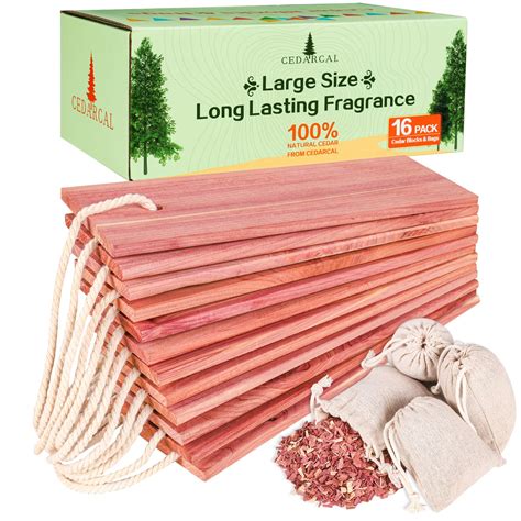Buy Cedar Blocks for Clothes Storage - 16PCS Premium Cedar Chips ...