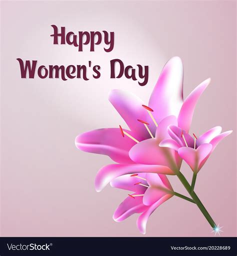 Happy womens day greeting card with beautiful Vector Image