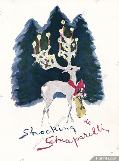 Schiaparelli (Perfumes) 1945 Shocking, Deer, Marcel Vertès