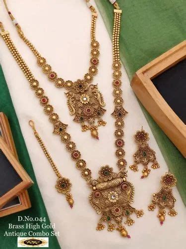 high quality gold plated long jewellery combo set  rs piece  surat