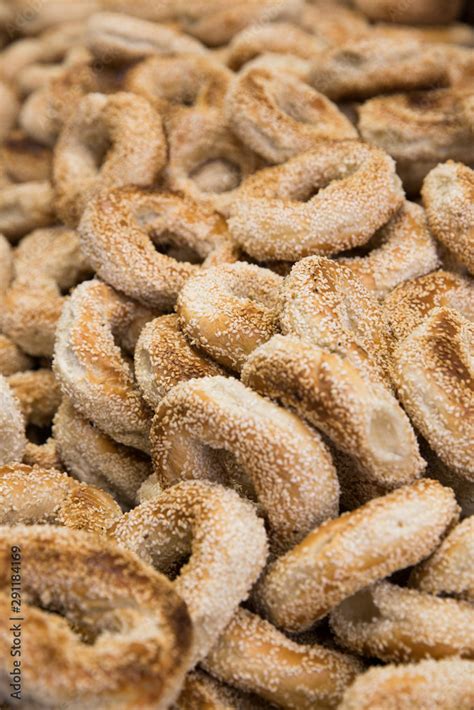 Sesame seed bagels. Stock Photo | Adobe Stock