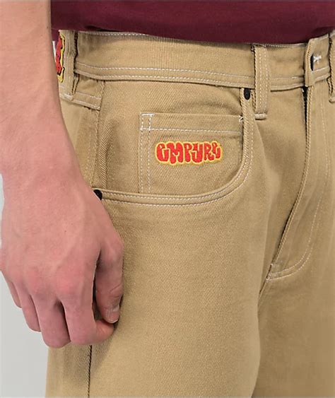 Empyre Embroidered Logo Khaki Skate Jeans