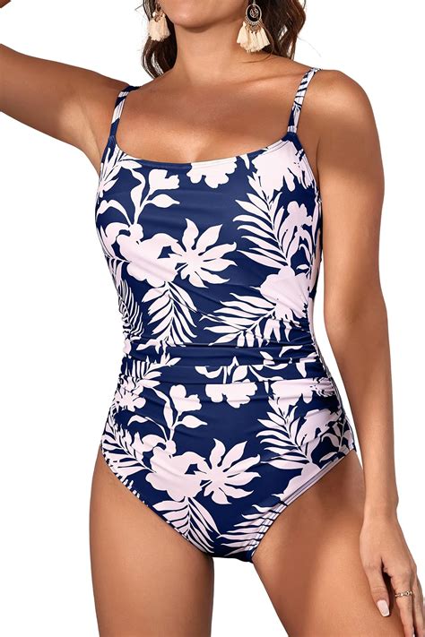 Eomenie Women's One Piece Swimsuits Tummy Control Ruched Bathing Suit 1