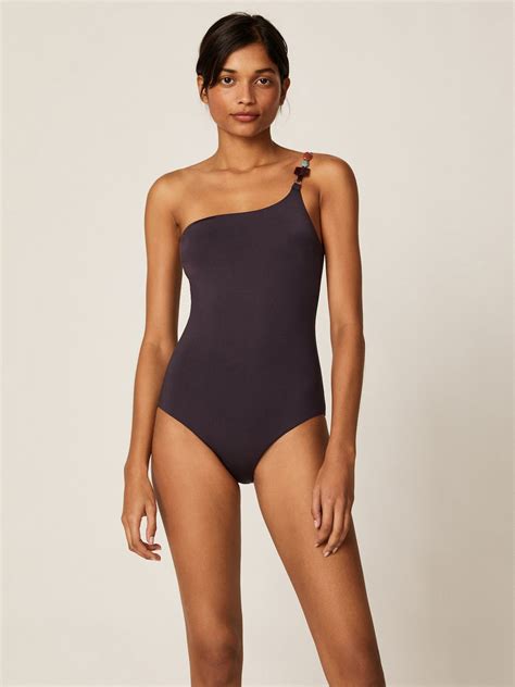 Single Shoulder Strap Design Tube Top High Leg Opening Slim Sexy Figure