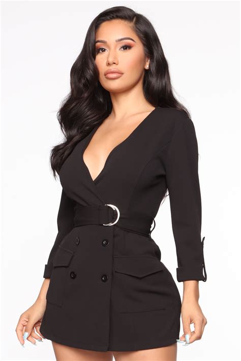 Wrap Party Blazer Romper - Black | Fashion Nova