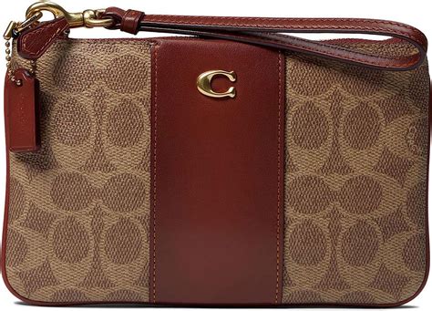 coach womens clutch accessories wallet color block coated canvas