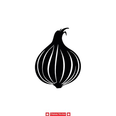 premium vector farm fresh onion silhouette art hand drawn elements