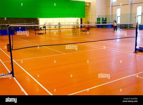 Indoor badminton court Stock Photo - Alamy