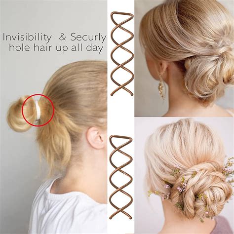 16 Pack Spiral Hair Pins - Non-Scratched Rounded Tips for DIY Styles ...