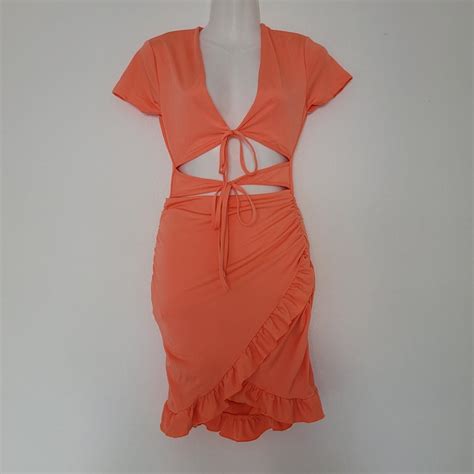 SHEIN Women's Orange Dress | Depop