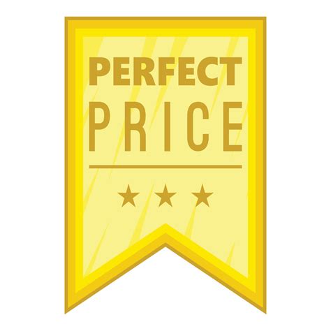 icono de banderín de precio perfecto, estilo de dibujos animados