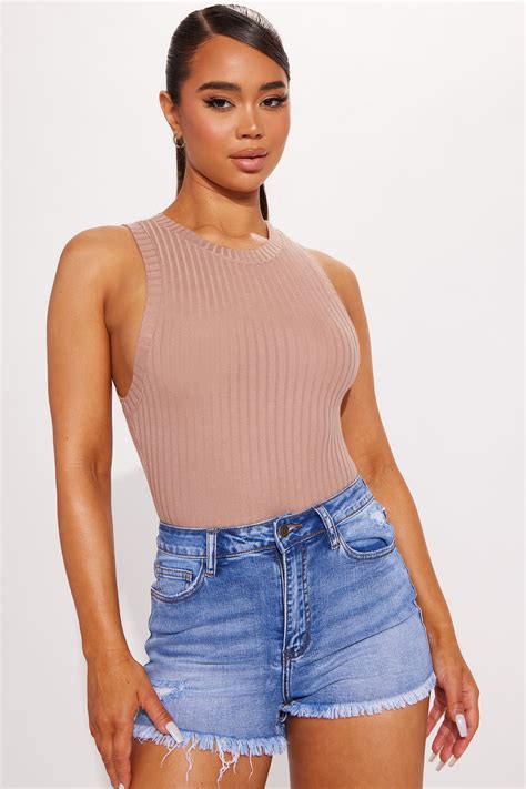 Yailin Ribbed Bodysuit - Nude | Fashion Nova