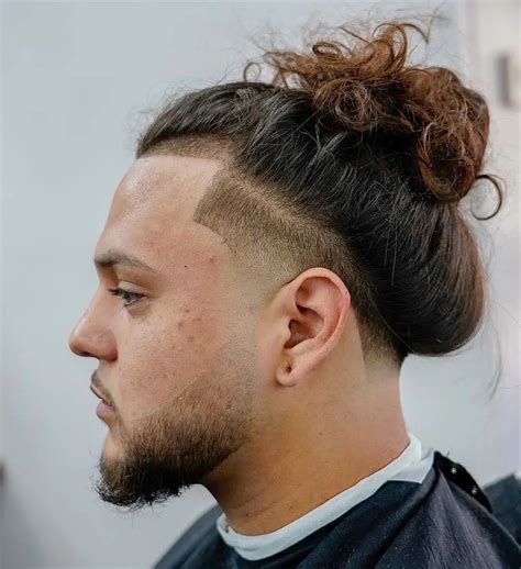 taper fade man bun fashion style