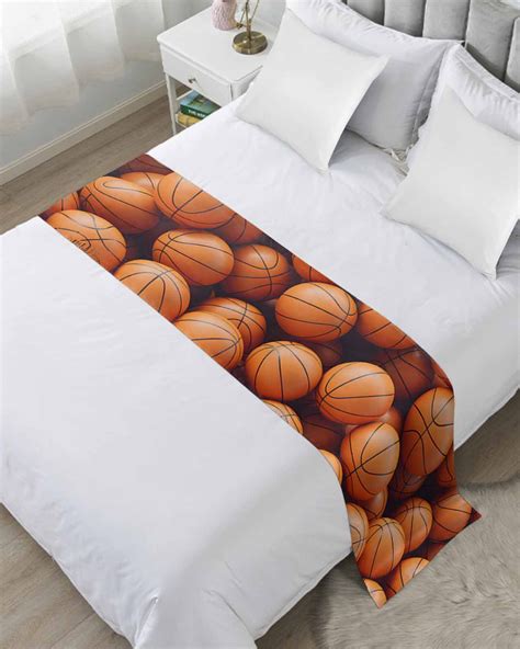 Bed Runner Scarf Queen Size, Basketball Stain Bed Runners & Scarves for