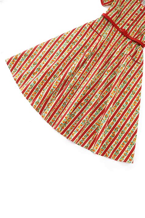 Mabel Summer Orange Midi Shirt Dress In Cotton