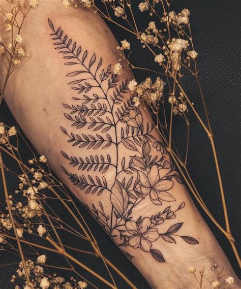 Fern Floral Tattoo | Wrap around wrist tattoos, Wrist tattoos, Floral ...