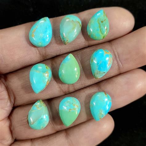 pear shape mohave blue turquoise stone cabochon gemstone loose