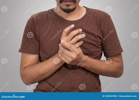 Palm hand pain. stock photo. Image of male, problems - 269504788